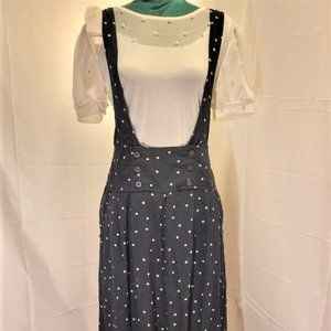 🖤🖤🖤Free People NWT Keep it Jumpin Jumper Wide Leg black/ White Polka Dot 6
